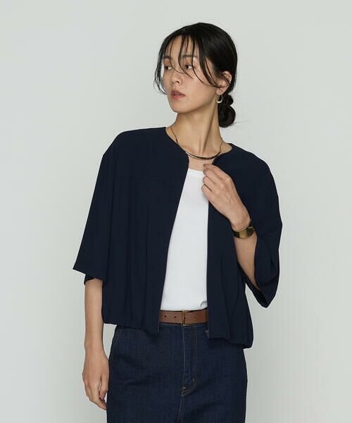 COMME CA PLATINUM S-SIZE / コムサ・プラチナ エスサイズ ブルゾン | 〔 Sサイズ 〕 バックサテンジョーゼット ハーフスリーブブルゾン | 詳細13