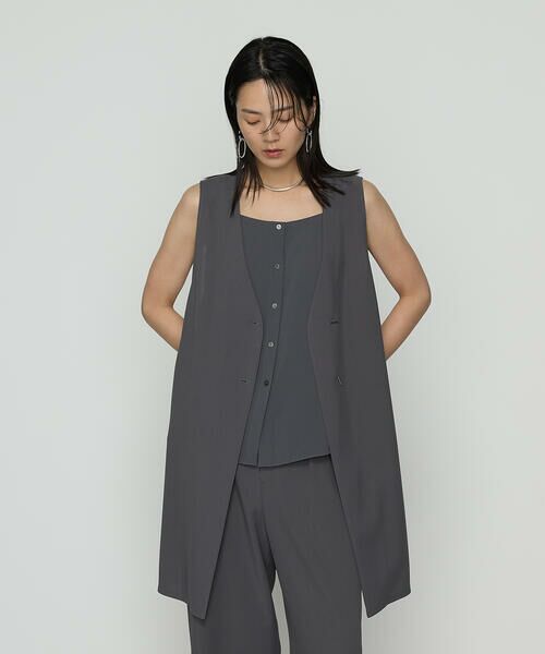 COMME CA PLATINUM S-SIZE / コムサ・プラチナ エスサイズ ベスト | 〔 Sサイズ 〕 【セットアップ対応】ストレッチからみ ジレ | 詳細3