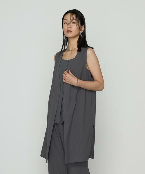 COMME CA PLATINUM S-SIZE / コムサ・プラチナ エスサイズ ベスト | 〔 Sサイズ 〕 【セットアップ対応】ストレッチからみ ジレ | 詳細4