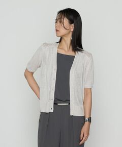 COMME CA PLATINUM S-SIZE / コムサ・プラチナ エスサイズ カーディガン・ボレロ | 〔 Sサイズ 〕 擬麻コットン ツインニットソー