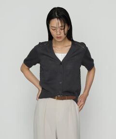 COMME CA PLATINUM S-SIZE / コムサ・プラチナ エスサイズ カーディガン・ボレロ | 〔 Sサイズ 〕 擬麻コットン ツインニットソー