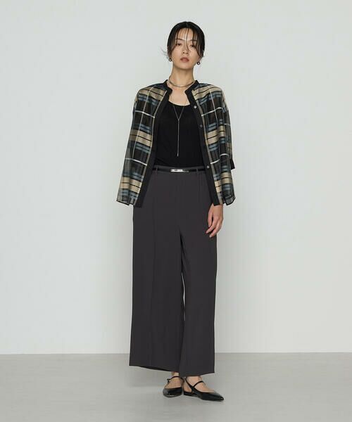 COMME CA PLATINUM S-SIZE / コムサ・プラチナ エスサイズ シャツ・ブラウス | 〔 Sサイズ 〕 シルクドビーチェックビックシルエットシャツ羽織 | 詳細1