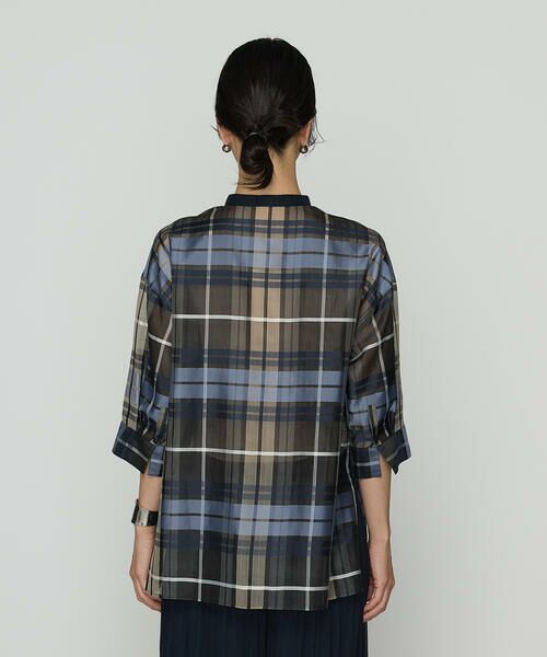 COMME CA PLATINUM S-SIZE / コムサ・プラチナ エスサイズ シャツ・ブラウス | 〔 Sサイズ 〕 シルクドビーチェックビックシルエットシャツ羽織 | 詳細17