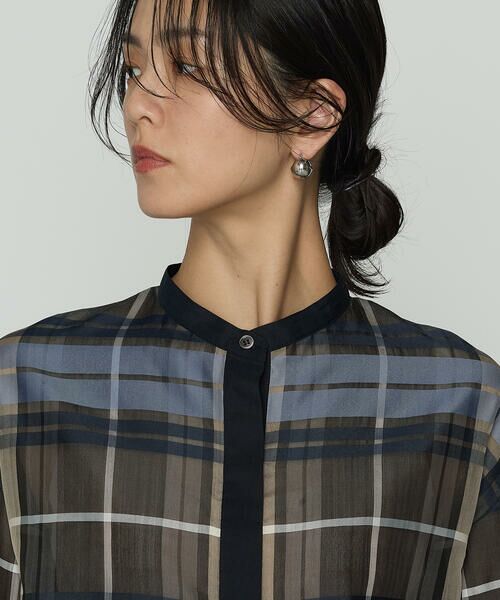 COMME CA PLATINUM S-SIZE / コムサ・プラチナ エスサイズ シャツ・ブラウス | 〔 Sサイズ 〕 シルクドビーチェックビックシルエットシャツ羽織 | 詳細19