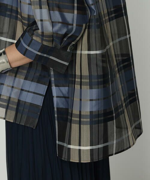 COMME CA PLATINUM S-SIZE / コムサ・プラチナ エスサイズ シャツ・ブラウス | 〔 Sサイズ 〕 シルクドビーチェックビックシルエットシャツ羽織 | 詳細20