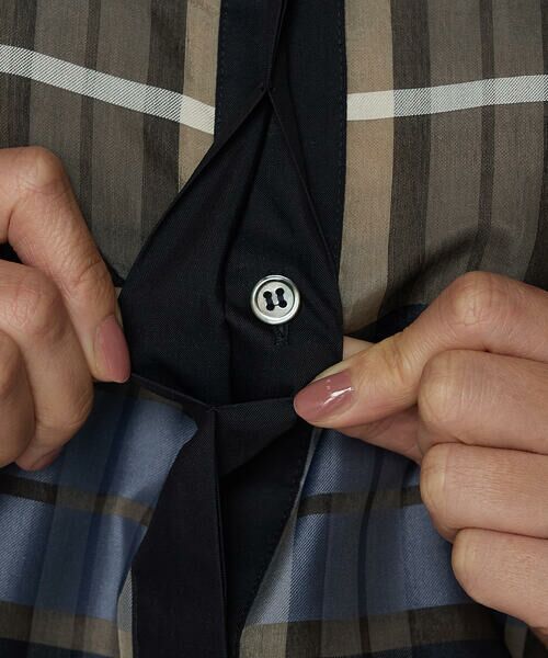 COMME CA PLATINUM S-SIZE / コムサ・プラチナ エスサイズ シャツ・ブラウス | 〔 Sサイズ 〕 シルクドビーチェックビックシルエットシャツ羽織 | 詳細23