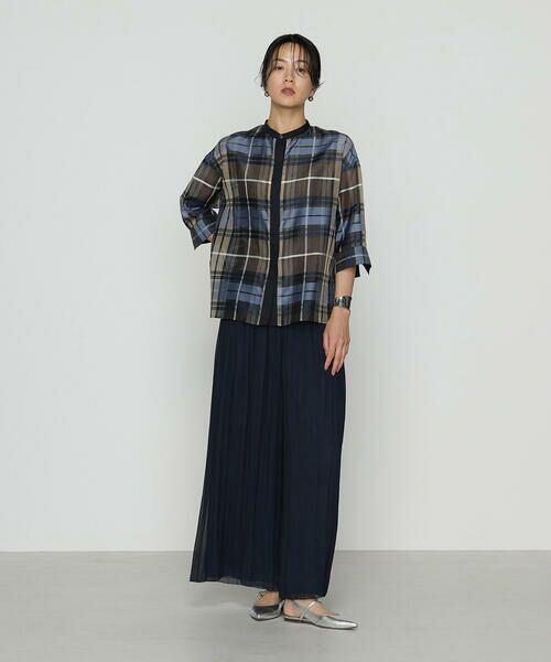 COMME CA PLATINUM S-SIZE / コムサ・プラチナ エスサイズ シャツ・ブラウス | 〔 Sサイズ 〕 シルクドビーチェックビックシルエットシャツ羽織 | 詳細10