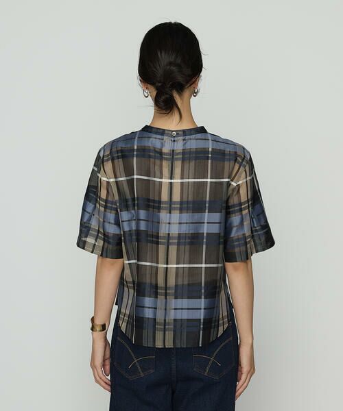 COMME CA PLATINUM S-SIZE / コムサ・プラチナ エスサイズ シャツ・ブラウス | 〔 Sサイズ 〕 シルクオーガンジー ドビーチェックタックプルブラウス | 詳細11