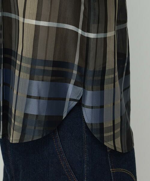 COMME CA PLATINUM S-SIZE / コムサ・プラチナ エスサイズ シャツ・ブラウス | 〔 Sサイズ 〕 シルクオーガンジー ドビーチェックタックプルブラウス | 詳細15