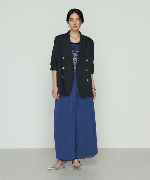 COMME CA PLATINUM S-SIZE / コムサ・プラチナ エスサイズ テーラードジャケット | 〔 Sサイズ 〕 リネンストレッチ ダブルブレストジャケット | 詳細1