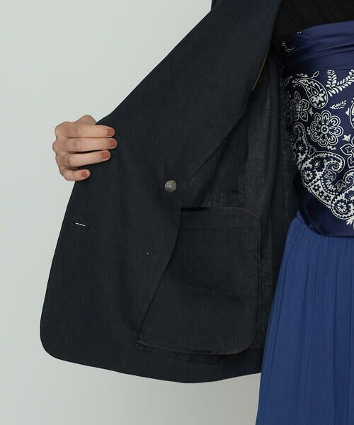 COMME CA PLATINUM S-SIZE / コムサ・プラチナ エスサイズ テーラードジャケット | 〔 Sサイズ 〕 リネンストレッチ ダブルブレストジャケット | 詳細12