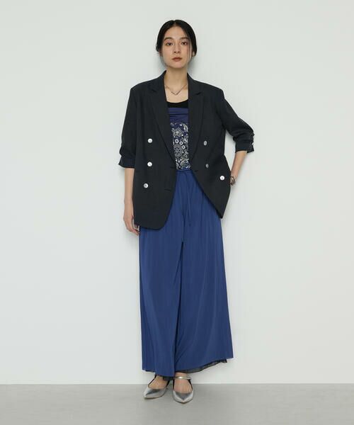 COMME CA PLATINUM S-SIZE / コムサ・プラチナ エスサイズ テーラードジャケット | 〔 Sサイズ 〕 リネンストレッチ ダブルブレストジャケット | 詳細3