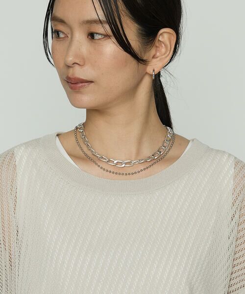 COMME CA PLATINUM S-SIZE / コムサ・プラチナ エスサイズ その他トップス | 〔 Sサイズ 〕 透かし編みレース柄 レイヤードニット | 詳細9