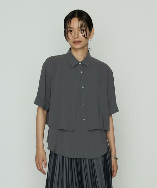 COMME CA PLATINUM S-SIZE / コムサ・プラチナ エスサイズ シャツ・ブラウス | 〔 Sサイズ 〕 サラトリツイル シャツ＋キャミソール | 詳細5
