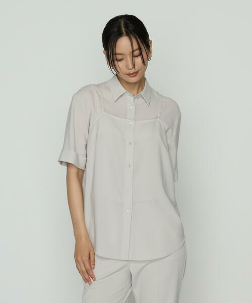 COMME CA PLATINUM S-SIZE / コムサ・プラチナ エスサイズ シャツ・ブラウス | 〔 Sサイズ 〕 サラトリツイル シャツ＋キャミソール | 詳細12