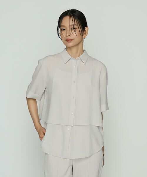 COMME CA PLATINUM S-SIZE / コムサ・プラチナ エスサイズ シャツ・ブラウス | 〔 Sサイズ 〕 サラトリツイル シャツ＋キャミソール | 詳細9