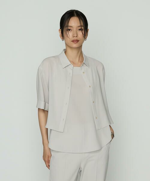 COMME CA PLATINUM S-SIZE / コムサ・プラチナ エスサイズ シャツ・ブラウス | 〔 Sサイズ 〕 サラトリツイル シャツ＋キャミソール | 詳細10