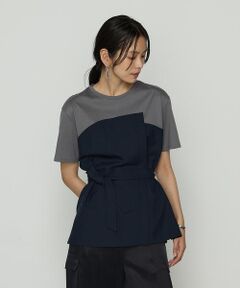 COMME CA PLATINUM S-SIZE / コムサ・プラチナ エスサイズ カットソー | 〔 Sサイズ 〕 コンパクトクールローレル天竺 ビスチェレイヤード風カットソー