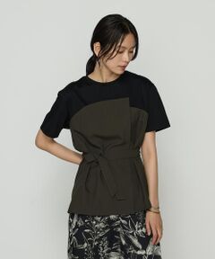 COMME CA PLATINUM S-SIZE / コムサ・プラチナ エスサイズ カットソー | 〔 Sサイズ 〕 コンパクトクールローレル天竺 ビスチェレイヤード風カットソー