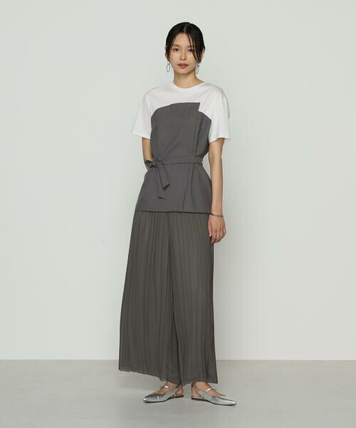 COMME CA PLATINUM S-SIZE / コムサ・プラチナ エスサイズ カットソー | 〔 Sサイズ 〕 コンパクトクールローレル天竺 ビスチェレイヤード風カットソー | 詳細1