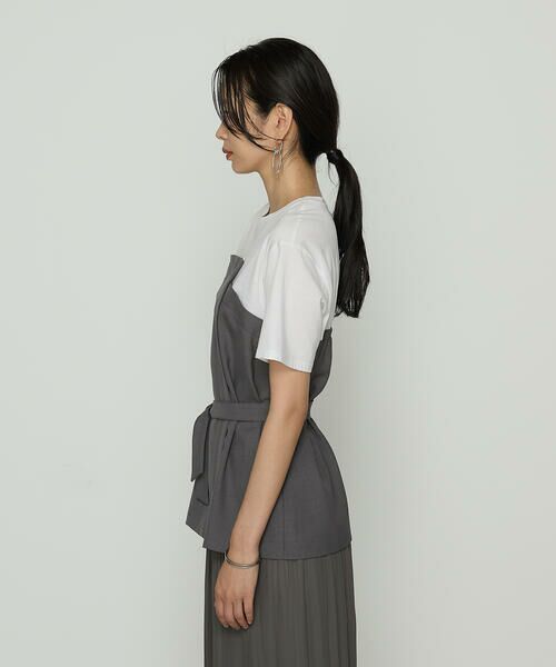 COMME CA PLATINUM S-SIZE / コムサ・プラチナ エスサイズ カットソー | 〔 Sサイズ 〕 コンパクトクールローレル天竺 ビスチェレイヤード風カットソー | 詳細4