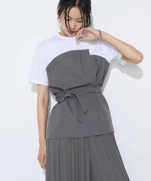 COMME CA PLATINUM S-SIZE / コムサ・プラチナ エスサイズ カットソー | 〔 Sサイズ 〕 コンパクトクールローレル天竺 ビスチェレイヤード風カットソー | 詳細10