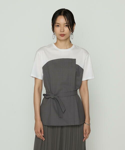 COMME CA PLATINUM S-SIZE / コムサ・プラチナ エスサイズ カットソー | 〔 Sサイズ 〕 コンパクトクールローレル天竺 ビスチェレイヤード風カットソー | 詳細3