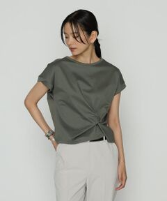 COMME CA PLATINUM S-SIZE / コムサ・プラチナ エスサイズ カットソー | 〔 Sサイズ 〕 コットン強撚ポンチ デザインタックシャツ