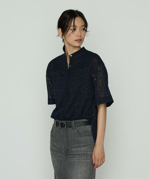 COMME CA PLATINUM S-SIZE / コムサ・プラチナ エスサイズ シャツ・ブラウス | 〔 Sサイズ 〕 リネンコードレース シャツブラウス | 詳細6