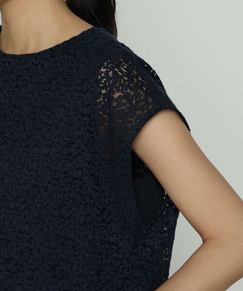 COMME CA PLATINUM S-SIZE / コムサ・プラチナ エスサイズ シャツ・ブラウス | 〔 Sサイズ 〕 リネンコードレース レイヤード風ブラウス | 詳細16