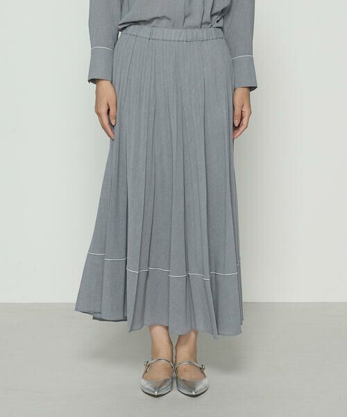 COMME CA PLATINUM S-SIZE / コムサ・プラチナ エスサイズ ロング・マキシ丈スカート | 〔 Sサイズ 〕 ドライシャンブレー プリーツスカート | 詳細5