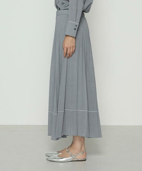 COMME CA PLATINUM S-SIZE / コムサ・プラチナ エスサイズ ロング・マキシ丈スカート | 〔 Sサイズ 〕 ドライシャンブレー プリーツスカート | 詳細6
