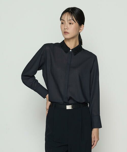 COMME CA PLATINUM S-SIZE / コムサ・プラチナ エスサイズ シャツ・ブラウス | 〔 Sサイズ 〕 ドライシャンブレー レース襟付きシャツ | 詳細17