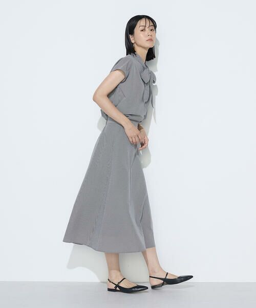 COMME CA PLATINUM S-SIZE / コムサ・プラチナ エスサイズ ロング・マキシ丈スカート | 〔 Sサイズ 〕 シアーサッカーギンガム フレアスカート | 詳細11