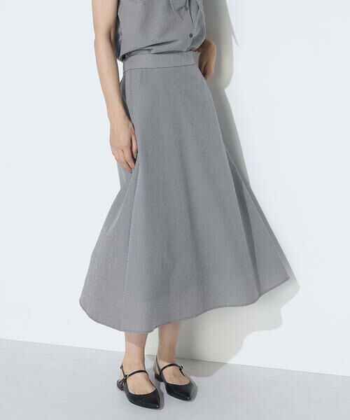 COMME CA PLATINUM S-SIZE / コムサ・プラチナ エスサイズ ロング・マキシ丈スカート | 〔 Sサイズ 〕 シアーサッカーギンガム フレアスカート | 詳細12