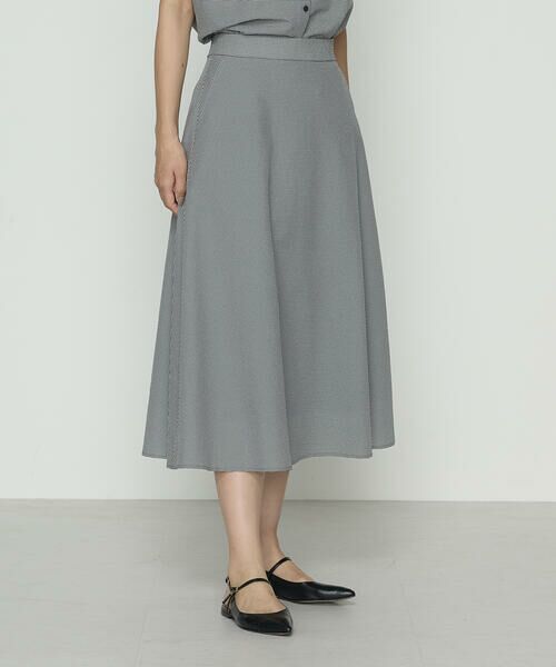 COMME CA PLATINUM S-SIZE / コムサ・プラチナ エスサイズ ロング・マキシ丈スカート | 〔 Sサイズ 〕 シアーサッカーギンガム フレアスカート | 詳細3