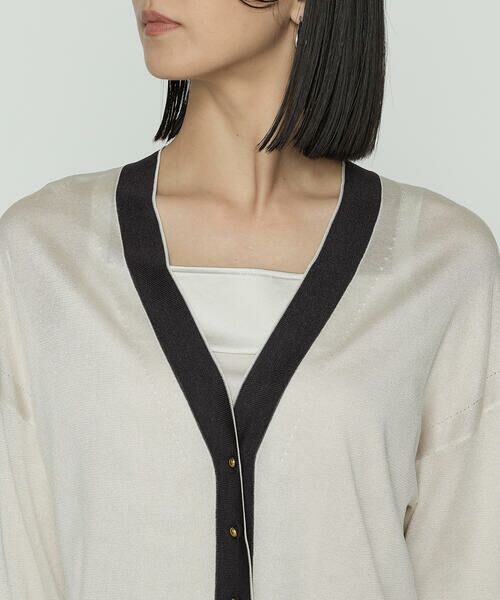 COMME CA PLATINUM S-SIZE / コムサ・プラチナ エスサイズ カーディガン・ボレロ | 〔 Sサイズ 〕 シルキー天竺ニット バイカラーカーディガン | 詳細13