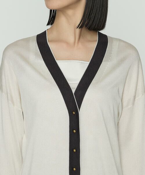 COMME CA PLATINUM S-SIZE / コムサ・プラチナ エスサイズ カーディガン・ボレロ | 〔 Sサイズ 〕 シルキー天竺ニット バイカラーカーディガン | 詳細14