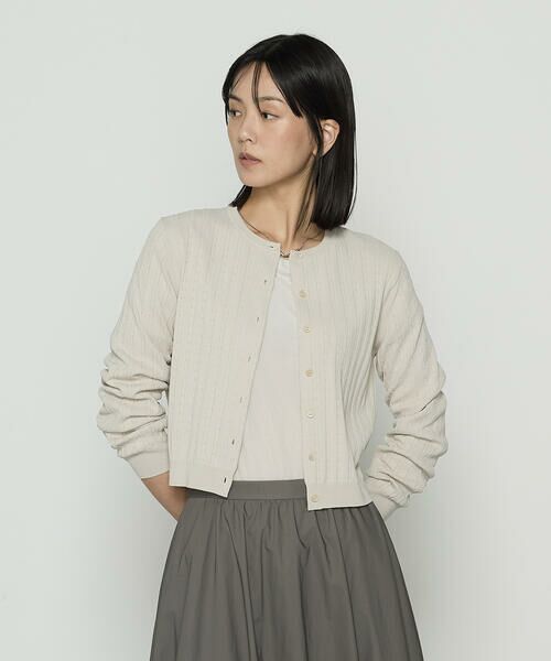 COMME CA PLATINUM S-SIZE / コムサ・プラチナ エスサイズ カーディガン・ボレロ | 〔 Sサイズ 〕 コットンダルストレッチ ケーブルカーディガン | 詳細5