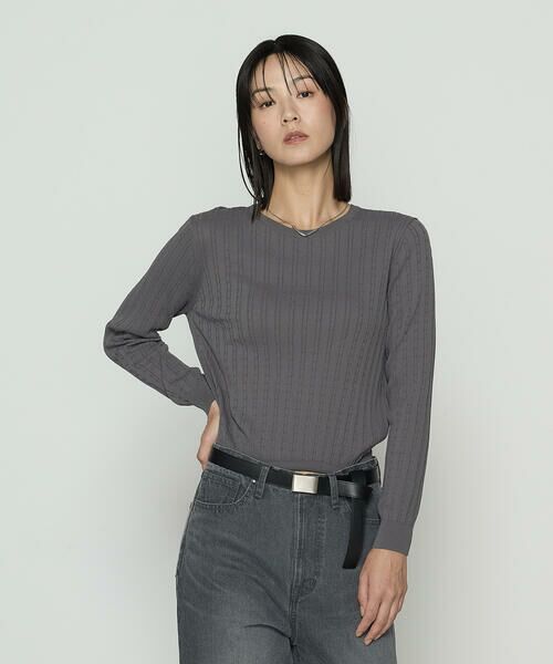 COMME CA PLATINUM S-SIZE / コムサ・プラチナ エスサイズ ニット・セーター | 〔 Sサイズ 〕 コットンダルストレッチ ケーブルプルオーバー | 詳細2