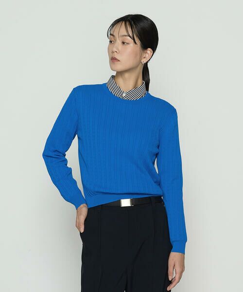 COMME CA PLATINUM S-SIZE / コムサ・プラチナ エスサイズ ニット・セーター | 〔 Sサイズ 〕 コットンダルストレッチ ケーブルプルオーバー | 詳細14