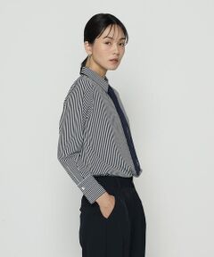 COMME CA PLATINUM S-SIZE / コムサ・プラチナ エスサイズ シャツ・ブラウス | 〔 Sサイズ 〕 デシンストライププリント ボウタイシャツ