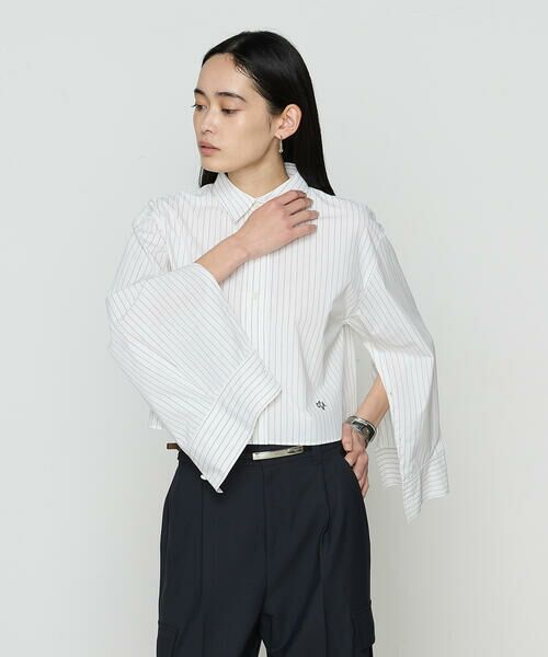 COMME CA PLATINUM S-SIZE / コムサ・プラチナ エスサイズ シャツ・ブラウス | 〔 Sサイズ 〕 ストライプタイプライター／バルキーオックスフォード シャツ | 詳細3