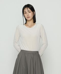 COMME CA PLATINUM S-SIZE / コムサ・プラチナ エスサイズ カットソー | 〔 Sサイズ 〕 シアーベロア ラウンドネックプルオーバー