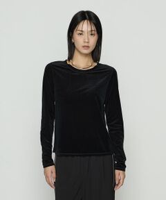 COMME CA PLATINUM S-SIZE / コムサ・プラチナ エスサイズ カットソー | 〔 Sサイズ 〕 シアーベロア ラウンドネックプルオーバー