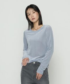 COMME CA PLATINUM S-SIZE / コムサ・プラチナ エスサイズ カットソー | 〔 Sサイズ 〕 シアーベロア ラウンドネックプルオーバー