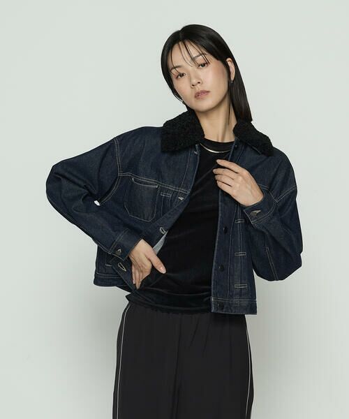 COMME CA PLATINUM S-SIZE / コムサ・プラチナ エスサイズ Gジャン・デニムジャケット | 〔 Sサイズ 〕10.5オンス空紡デニム フェイクファー襟付きデニムジャケット | 詳細10