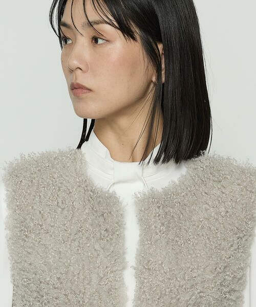 COMME CA PLATINUM S-SIZE / コムサ・プラチナ エスサイズ ベスト | 〔 Sサイズ 〕 シープボア調フェイクファージレ | 詳細6