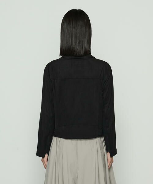 COMME CA PLATINUM S-SIZE / コムサ・プラチナ エスサイズ レザーブルゾン・ジャケット | 〔 Sサイズ 〕 ストレッチスエード調 ライダースジャケット | 詳細5