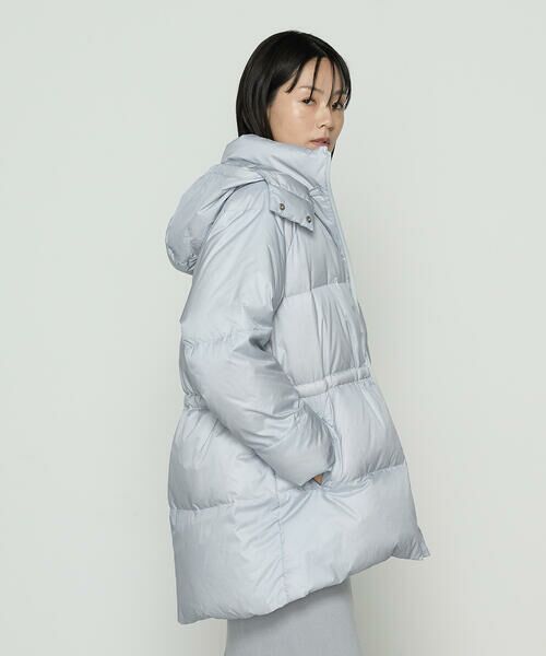 COMME CA PLATINUM S-SIZE/コムサ・プラチナ エスサイズ 〔 Sサイズ 〕 ライトナイロンタフタ フード付きダウンコート 23:ミストブルー 5号